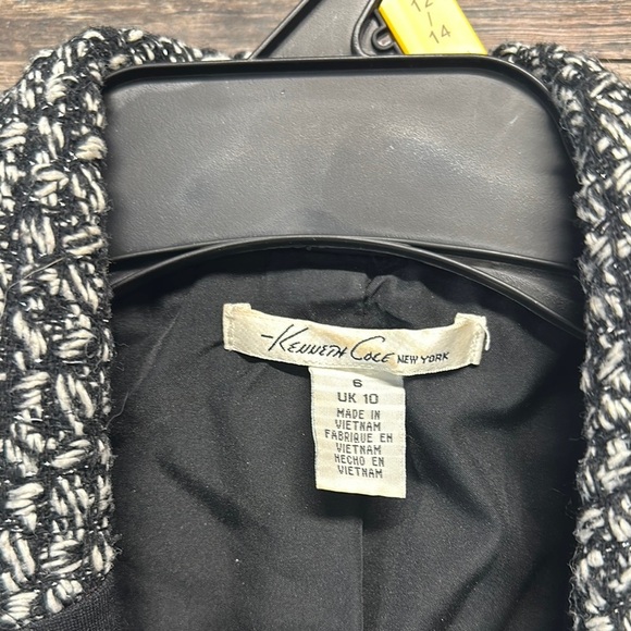 Kenneth Cole Women’s Blazer Jacket White Black Metallic Size 6 - Picture 2 of 5